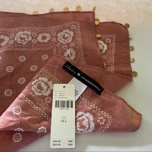 Anthropologie Coin-Embellished Bandana NWT - Picture 2 of 4